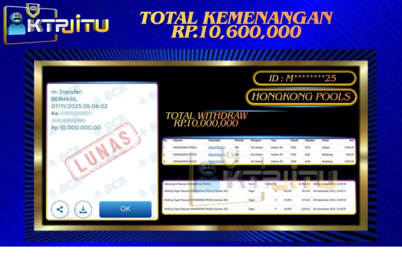 Pembayaran Withdraw Hari Ini 07 November 2025 By KTPJITU 07/11/2025