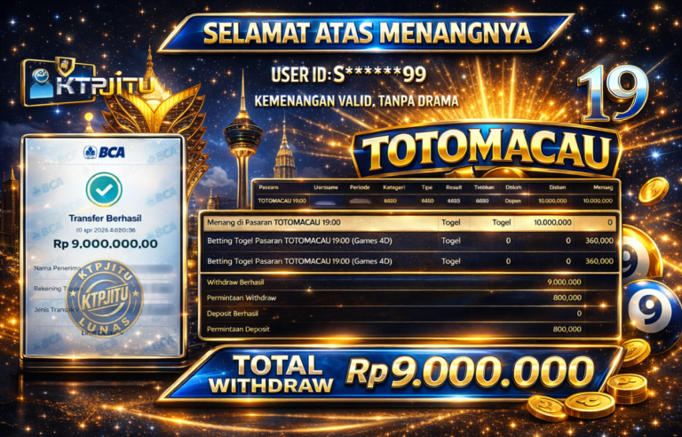 Pembayaran Withdraw Hari Ini — 10 April 2026 Oleh KTPJITU