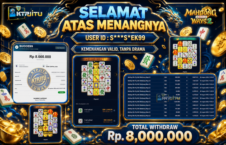 Pembayaran Withdraw Hari Ini — 30 Agustus 2026 Oleh KTPJITU