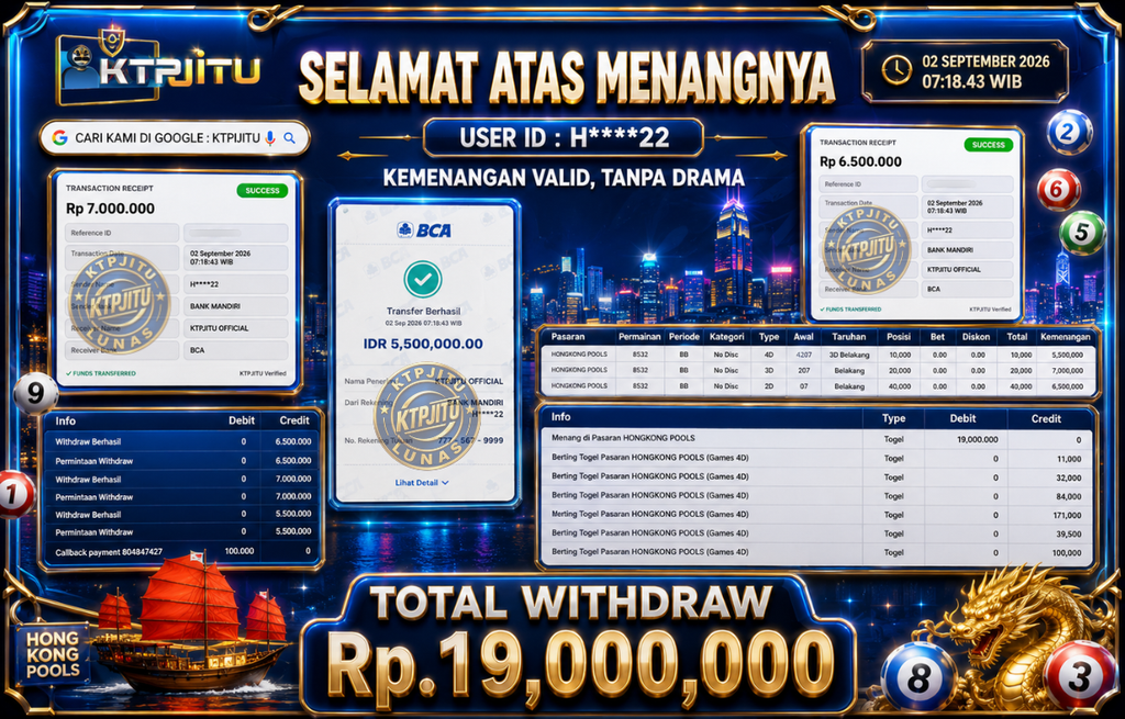 Pembayaran Withdraw Hari Ini — 02 September 2026 Oleh KTPJITU Pembayaran Withdraw Hari Ini — 02 September 2026 Oleh KTPJITU