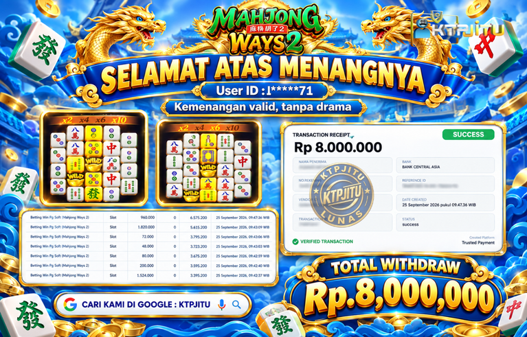 Pembayaran Withdraw Hari Ini — 25 September 2026 Oleh KTPJITU
