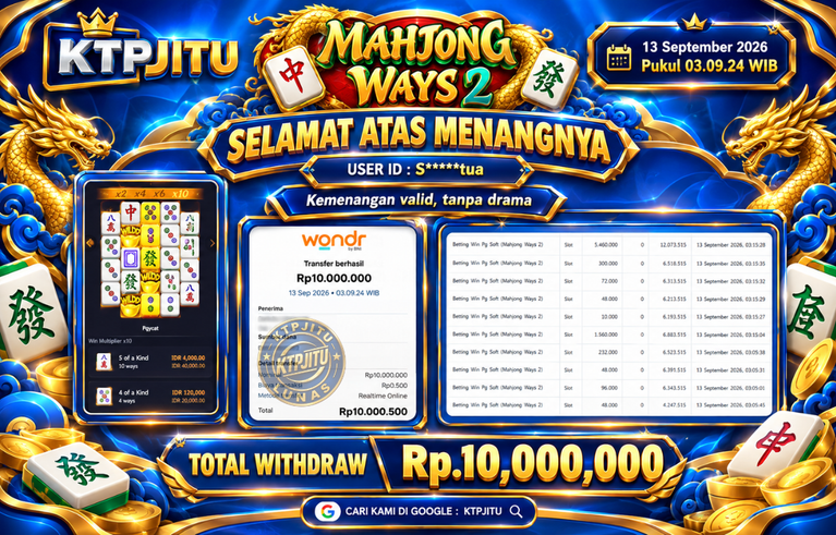 Pembayaran Withdraw Hari Ini — 13 September 2026 Oleh KTPJITU