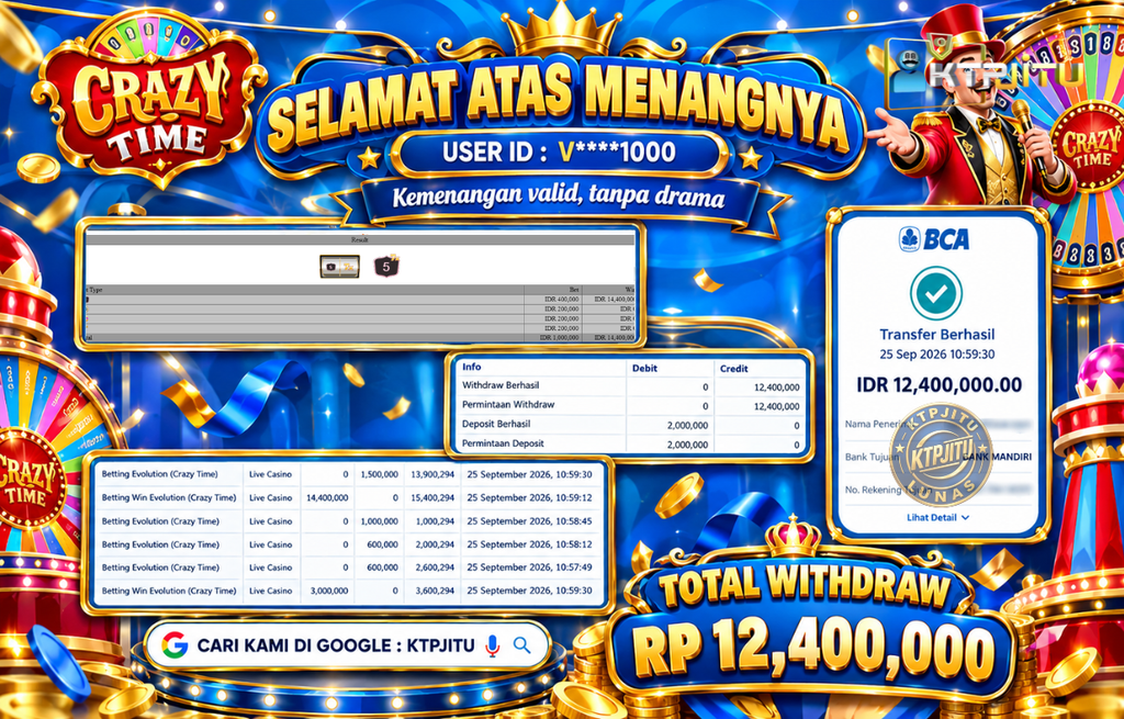 Pembayaran Withdraw Hari Ini — 25 September 2026 Oleh KTPJITU