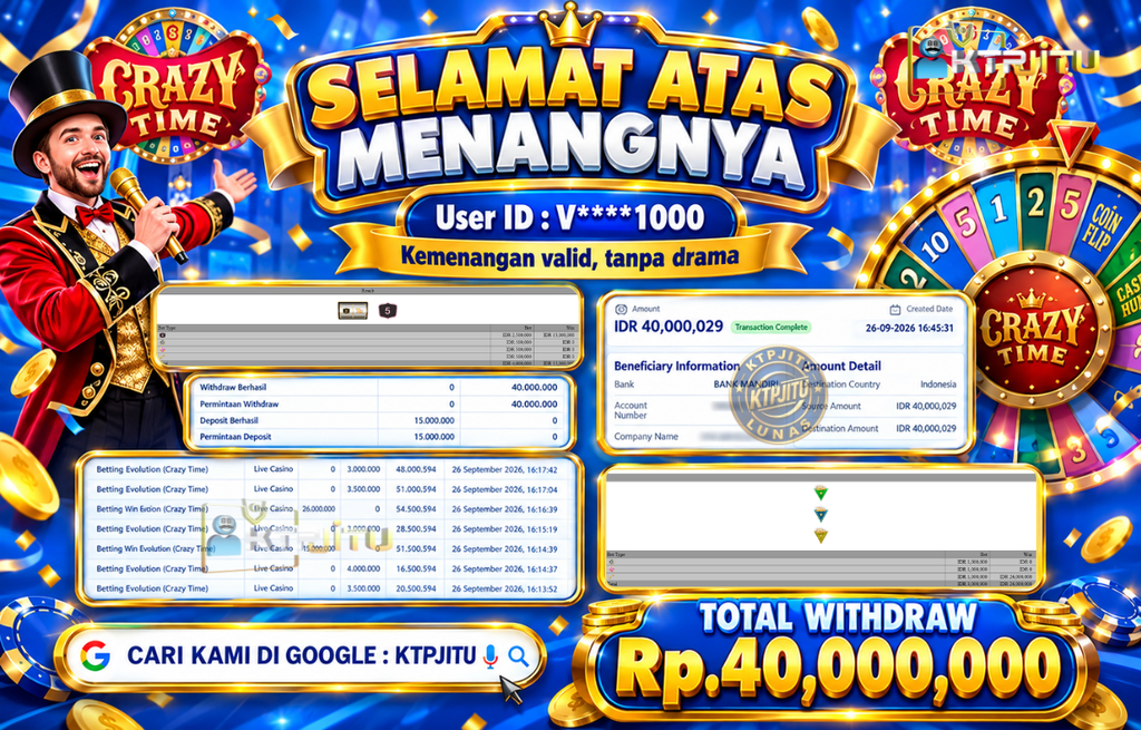 Pembayaran Withdraw Hari Ini — 26 September 2026 Oleh KTPJITU