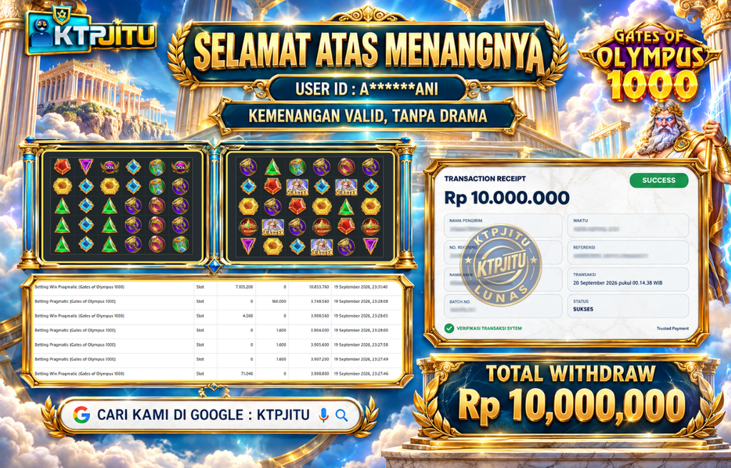 Pembayaran Withdraw Hari Ini — 20 September 2026 Oleh KTPJITU