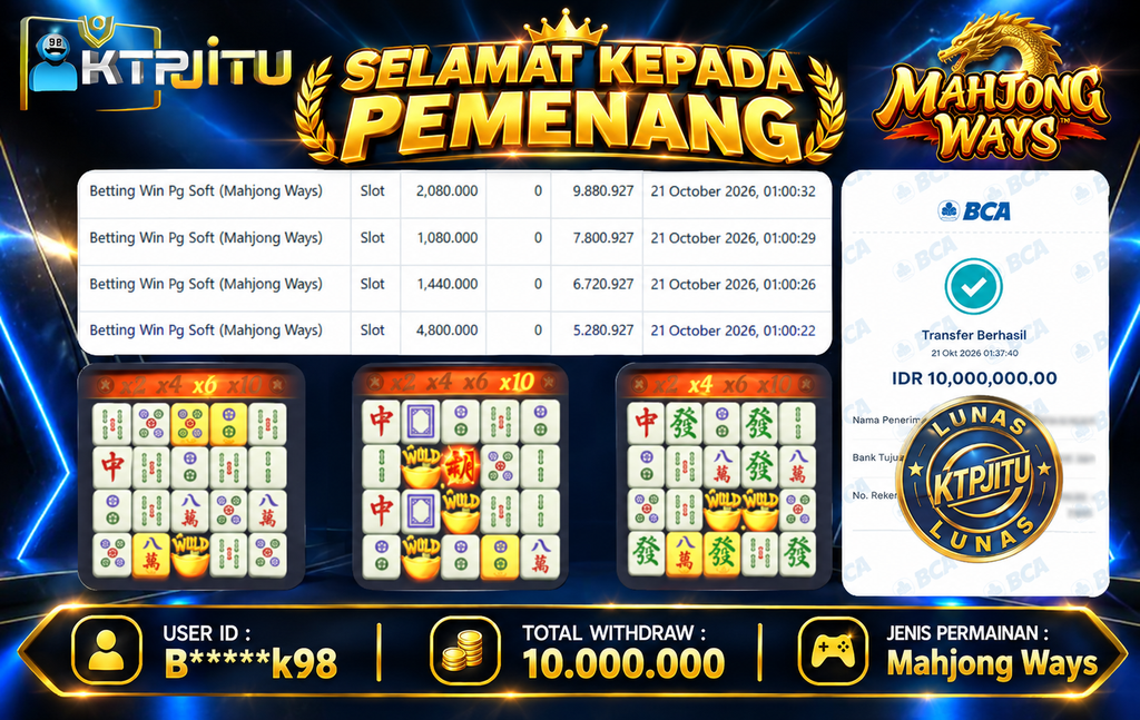 Pembayaran Withdraw Hari Ini — 21 Oktober 2026 Oleh KTPJITU