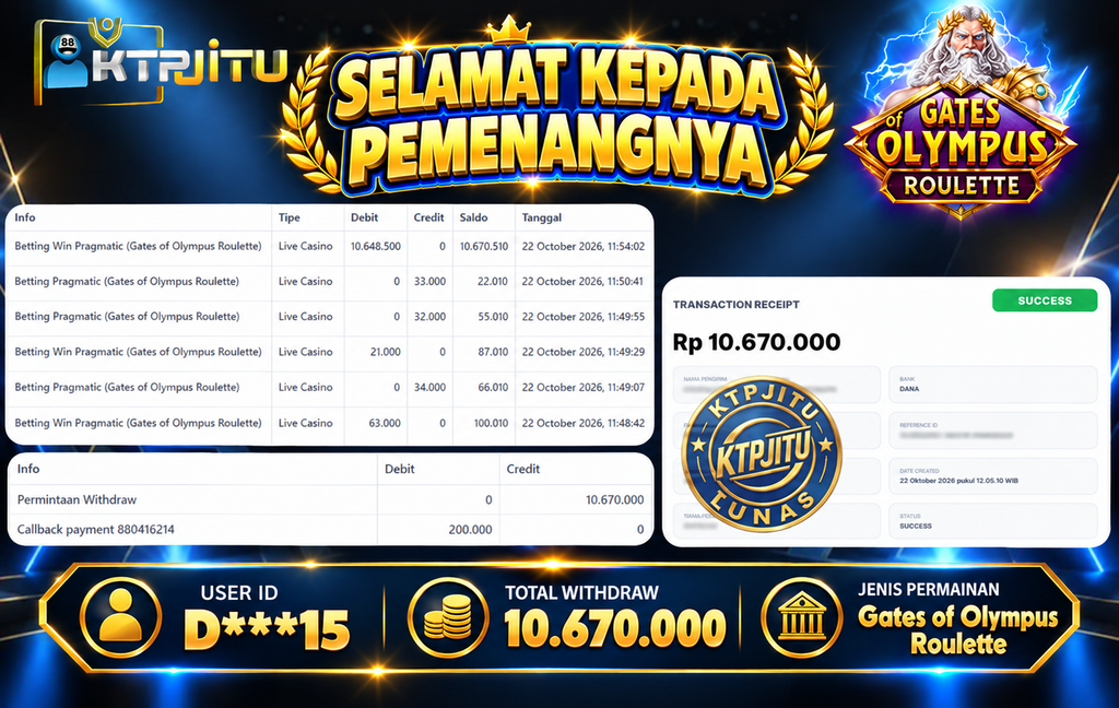 Pembayaran Withdraw Hari Ini — 22 Oktober 2026 Oleh KTPJITU