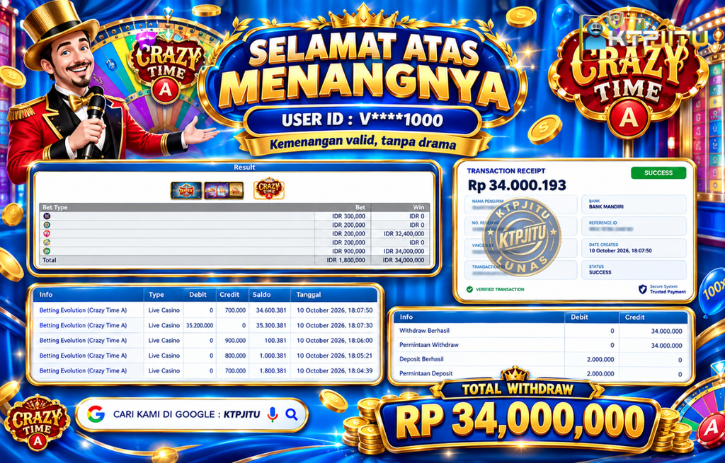 Pembayaran Withdraw Hari Ini — 10 Oktober 2026 Oleh KTPJITU