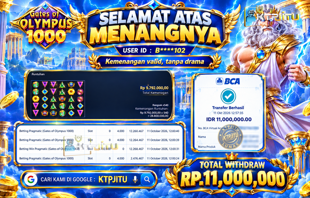 Pembayaran Withdraw Hari Ini — 11 Oktober 2026 Oleh KTPJITU Pembayaran Withdraw Hari Ini — 11 Oktober 2026 Oleh KTPJITU