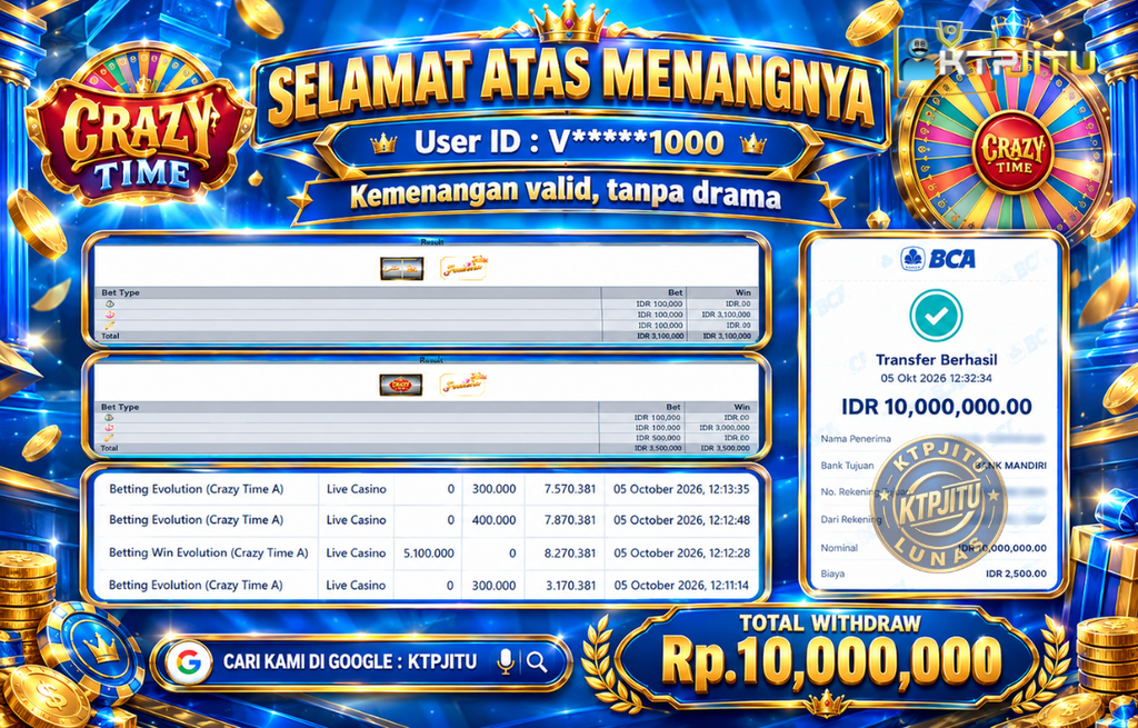 Pembayaran Withdraw Hari Ini — 05 Oktober 2026 Oleh KTPJITU