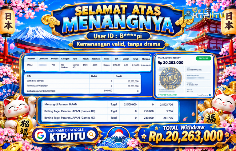 Pembayaran Withdraw Hari Ini — 06 Oktober 2026 Oleh KTPJITU